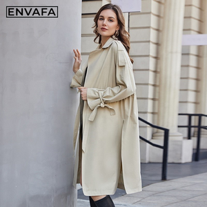 High Quality Women's Autumn Spring Trench Coat Feminino Luxury Designer Windproof Long Trench Coat Wholesale Custom Manufacture - Product Image 3