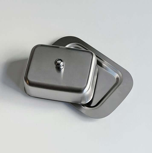 Luxury Pastry Dish Creative Stainless Steel Butter Box Buckle Lid Modern Luxury Design Dishwasher Safe for Kitchen Party <b>Storage</b> - Product Image 6
