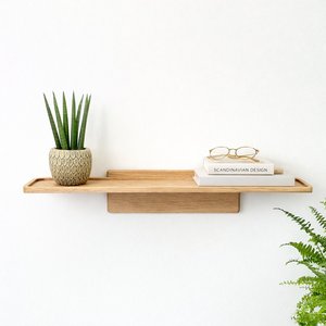 <b>Bookcase</b> crafted from <b>solid</b> <b>wood</b> handmade wall mounted shelf unit wooden floating book case rack - Product Image 4