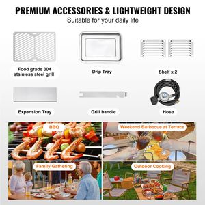 Griglia Portatile a Infrarossi in Acciaio Inox per Bistecche, Barbecue a Propano a 6 Livelli Regolabili fino a 1500 Fahrenheit - Product Image 6