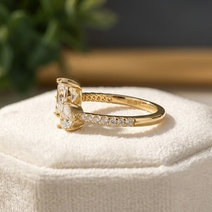 แหวนหมั้นเพชรรูปหัวใจ ชุบทองคำขาว 14K แหวนวันครบรอบโรแมนติกประดับโมอิสซาไนต์ ของขวัญวันวาเลนไทน์สำหรับเธอ - Product Image 5