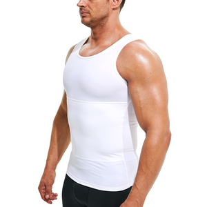 Men's <b>White</b> Solid Color O-Neck Knitted <b>Tank</b> <b>Top</b> Breathable Casual Style Spandex Cotton Blend Fit - Product Image 2
