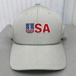 Casquettes de baseball brodées avec logo 3D USA, profil moyen, 6 panneaux, casquettes de sport fabriquées en OEM au Vietnam - Product Image 6