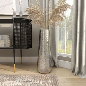 Admirable Florero Moderno de Metal Plateado y Dorado con Acabado Transparente para Centro de Mesa de Lujo en la Sala de Estar - Product Image 2