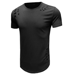Camiseta de Hombre al por Mayor con Bordado Desgastado y Lavado Ácido, Estilo Urbano, 100% Algodón, con Logotipo Personalizable, Tallas Grandes - Product Image 6