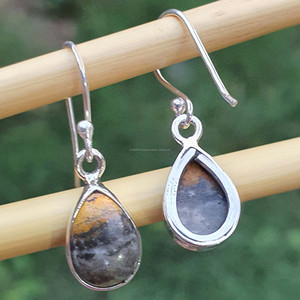 ต่างหูห้อยประดับแจสเปอร์ผึ้งสวยสง่าทำด้วยมือละเอียดอ่อนเป็น925เงินสเตอร์ลิงสีทองสำหรับงานแต่งงานของขวัญเครื่องประดับแบบเจาะอย่างดี - Product Image 4