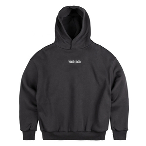 Wholesale <b>Mens</b> 100% Cotton Oversized <b>Hoodie</b> <b>Thick</b> Fleece Heavyweight Relaxed Fit Streetwear Pullover Drop Shoulder Top Hoodies - Product Image 3