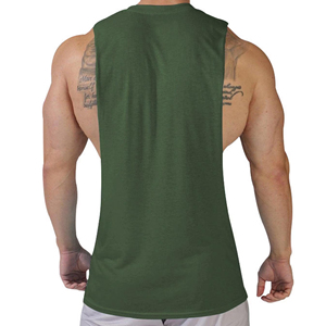 Camiseta sin mangas para hombre, transpirable, mezcla de algodón, para gimnasio, ropa deportiva personalizada, proveedor de producción a granel OEM ODM - Product Image 3