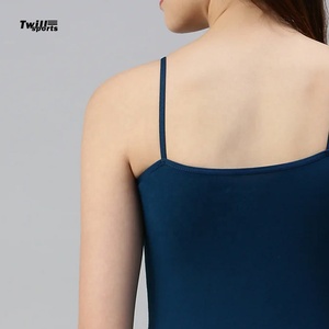 2025 Women's Sexy Sleeveless Custom Strap Gym Fitness Crop Tops Solid Knitted Weaving Method Seamless Camisoles 100% <b>Bamboo</b> - Product Image 6