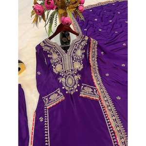 Conjunto de Traje de Fiesta de Chifón de Diseñador con Bordado Elegante para Ocasiones Especiales - Product Image 5