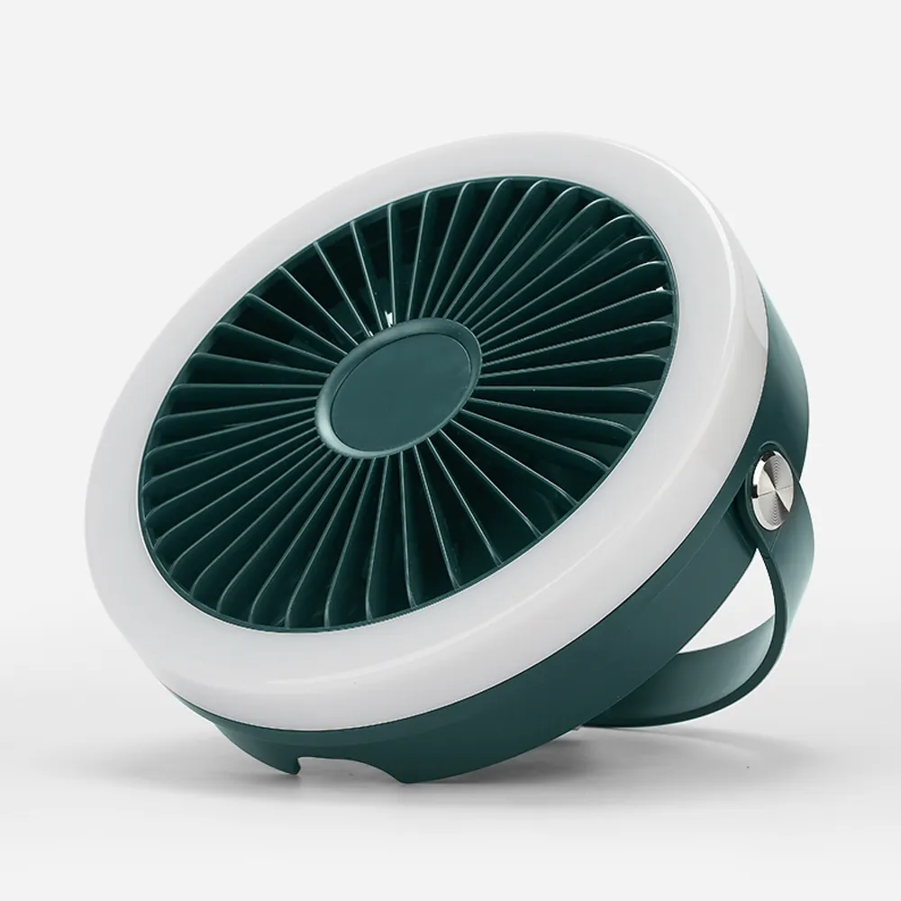 Portable Outdoor Mini Desktop Fan USB Rechargeable Ceiling Fan Remote Control Light Desktop Mini Fan