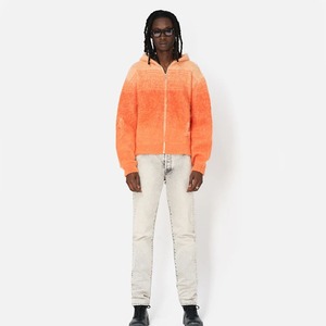 Sweats à capuche en mohair personnalisés tendance avec fermeture éclair, pour l'hiver, décontractés, design OEM, surdimensionnés, en laine tricotée pour hommes - Product Image 2