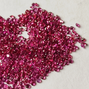 Lot de pierres précieuses naturelles de grenat rhodolite micro-taillées 1 mm, qualité AAA, facettées, hautement polies, claires à la loupe, taille brillant rond, pour mêlée - Product Image 1