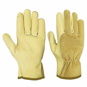Top Ranked Cowhide Grain & Split Leather <b>Driver</b> <b>Gloves</b> Personal Protective Abrasion Resistant Household Gardening <b>Gloves</b> - Product Image 3