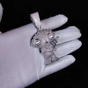 Colgante de Personaje de Dibujos Animados Creativo con Microincrustaciones de Diamantes, Accesorio de Moda Hip Hop para Hombre - Product Image 4
