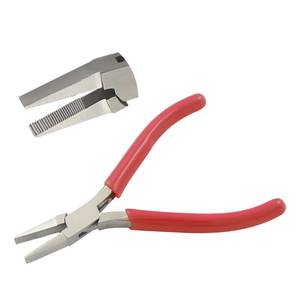 Pince à micro ligne à nez plat de 115mm poignées en PVC mâchoires dentelées pour sertir la fabrication de bijoux bricolage artisanat OEM pris en charge pour circlip - Product Image 1