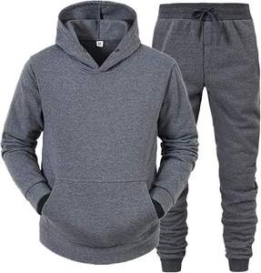 Survêtement streetwear pour homme de qualité supérieure, hiver, couleurs contrastées, tissu en molleton 100% coton, respirant, coupe ajustée - Product Image 4