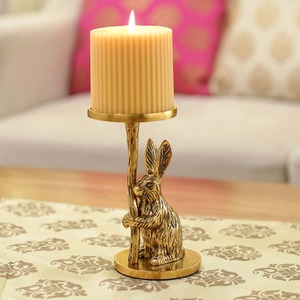 Porte-bougie en aluminium en forme de lapin, fait main, durable, écologique, résistant à la chaleur, décoration pour la maison, utilisation de Pâques - Product Image 5