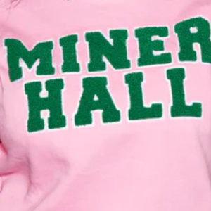 Sudadera AKA Miner Hall de chenilla rosa para mujer, con letras griegas bordadas, cuello redondo premium, top de hermandad - Product Image 2