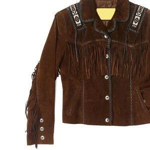 Western Fringe Leather <b>Jacket</b> Women Boho <b>Suede</b> Tassel Coat Fashion Outerwear Custom Motorcycle <b>Biker</b> Wholesale Wholesale - Product Image 5