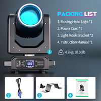 U`King 200W LED Beam Moving Light Effet Arc-en-ciel 18 Prisma Têtes Mobiles pour Scène, Disco, DJ, Mariage, Fête