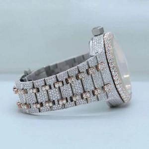 Reloj de Cuarzo de Lujo con Diamantes, Correa Redonda de Acero Inoxidable, Unisex, Analógico, Cierre Plegable - Product Image 4