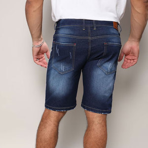 Shorts de Mezclilla para Hombre, Estilo Vintage, Acabado Desgastado, Estilo Urbano, Corte Relajado, Cintura Alta, Cierre con Cordón, 100% Algodón, Ecológicos - Product Image 4