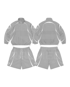 Sporty <b>Tracksuit</b> 2 Piece Stand Collar Jacket and Shorts Set Quick Dry Polyester Autumn Wear Regular Fit <b>Tracksuit</b> - Product Image 5