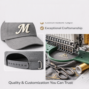 Casquette personnalisée à 5 panneaux avec broderie 3D - 100% coton, fermeture à boucle en cuivre argenté, unisexe, décontractée/mode, casquette de sport, casquette classique pour papa - Product Image 6