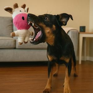 YOMMY HappyZoo Furry Friends, Juguete para Perros y Gatos de 20*19*7CM, Muñeco de Peluche Suave, Duradero y Abrazable para Entretenimiento de Mascotas - Product Image 3