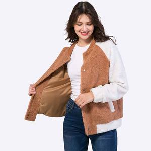 Veste en polaire sherpa personnalisée unisexe grande taille, respirante, écologique, à col en V, style universitaire, avec boutons, pour l'hiver - Product Image 6