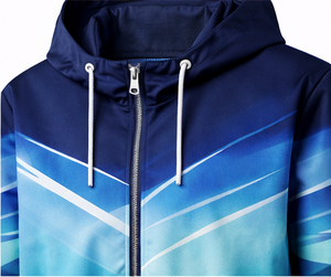 Discover-Impex 2026 Unisex Winter Blue Gradient Printed Tracksuit Set Custom Sublimation Hooded Jacket Jogger Sportswear OEM - Product Image 4