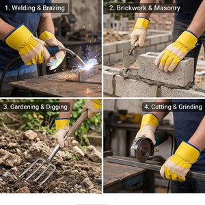Gants de sécurité robustes JNM SAFETY JNM-377 en cuir de vachette avec manchette de sécurité, résistants à la chaleur, antidérapants, lisses, pour usage domestique et industriel - Product Image 3