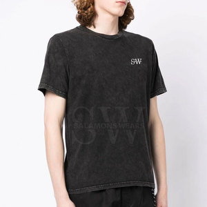 Camiseta con efecto lavado ácido, tela lavada con tacto suave, perfecta para ropa urbana, conjuntos casuales y uso diario. - Product Image 5