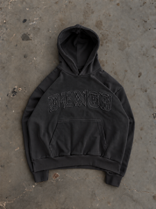 Sweat à capuche polaire coupe classique, bord brut texturé, patch lettré, poche kangourou, marque privée, hiver, écologique, vente en gros - Product Image 5