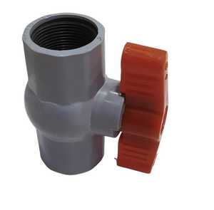 Vanne à boisseau sphérique en PVC Nirmit à poignée courte, commande manuelle, personnalisable OEM pour le contrôle de l'eau d'irrigation, joint EPDM, 100 ps - Product Image 1