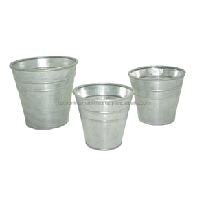 Ensemble de trois jardinières à fleurs en métal de forme ronde pour restaurant, jardin et maison, accessoires décoratifs pour pots floraux - Product Image 1