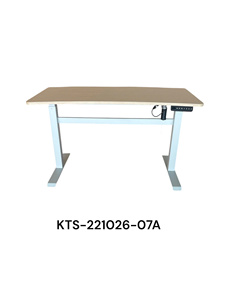 Bureau électrique réglable en hauteur avec plateau en bois et structure métallique avec port USB pour le bureau à domicile - Product Image 1
