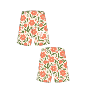 Pantalones Cortos de Baloncesto Personalizados para Hombre, Sublimados, de Malla, Secado Rápido, para Entrenamiento, Gimnasio, Fitness, Deportes, Color Crema, Coral, Naranja, con Diseño Floral de Pétalos - Product Image 1