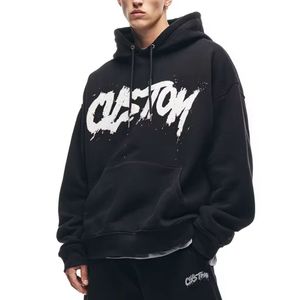 เสื้อฮู้ดดี้คุณภาพสูง 450gsm ผ้าฝ้ายฟลีซหนานุ่ม ทรงหลวม ไหล่ตก มีเชือกผูก ระบายอากาศได้ดี เหมาะสำหรับฤดูหนาว ทรงปกติ สำหรับผู้ชาย - Product Image 1