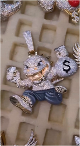 Pendentif Lion 3D S925 en Moissanite Diamant, Design Personnalisé Tendance pour Rappeur, Hip Hop, Animaux de Dessin Animé - Product Image 4