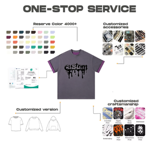 เสื้อยืดออกแบบเอง เสื้อยืดผู้ชาย เสื้อยืดเรียบง่าย เสื้อผ้าสตรีทแวร์ เสื้อยืดคอกลมโอเวอร์ไซส์ ผ้าคอตตอนหนา สำหรับผู้ชาย - Product Image 3