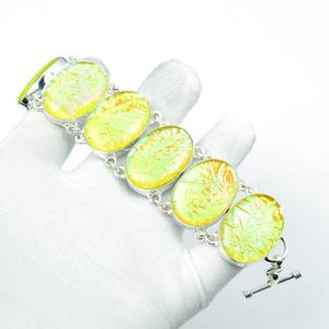 Bracelet en opale jaune australienne, argent sterling 925, bijoux faits à la main, style bohème, cadeau pour femmes et hommes - Product Image 2
