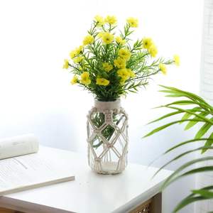 Florero de Yute Hecho a Mano Ecológico – Florero Decorativo de Fibra Natural para Sala de Estar, Oficina, Hotel y Decoración de Interiores del Hogar - Product Image 1