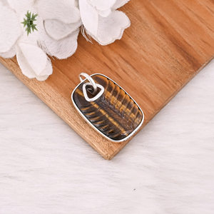 Pendentif en Pierre Naturelle Œil de Tigre de Haute Qualité, Bijoux en Argent Sterling 925, Vente en Gros, Pendentif Classique - Product Image 5