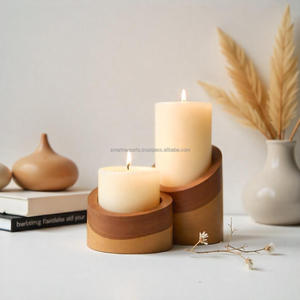 Bougeoir en bois sur le thème de la nature de qualité supérieure et porte-bougie Design artistique pour l'affichage élégant de la décoration intérieure moderne - Product Image 1