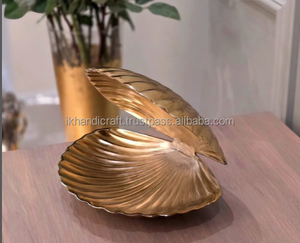 OysterBowl dorado de aluminio hecho a mano recién llegado personalizado, el mejor vendedor privado en línea, regalos, bandejas decorativas de mesa de Ramadán - Product Image 2