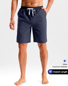 กางเกงว่ายน้ำผู้ชายกันน้ำ แห้งเร็ว ระบายอากาศได้ดี กางเกงชายหาดมีซิปกระเป๋า ชุดว่ายน้ำชายหาด น้ำหนักเบา - Product Image 3