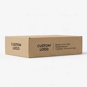 Custom Rigid <b>Kraft</b> Paper Slotted <b>Box</b> for 12 Beverage Cans Rectangle Recyclable Packaging with Sponge Liner - Product Image 5