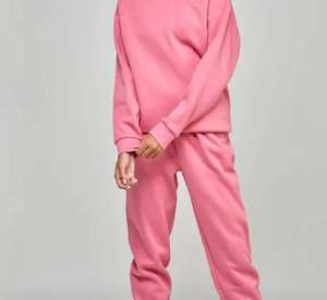 Conjunto Deportivo Color Rosa Bebé para Mujer, Sudadera con Capucha y Pantalones Jogger, Ropa Deportiva Casual de Dos Piezas para Gimnasio y Uso Diario - Product Image 3